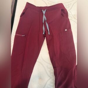 Figs maroon scrub pants